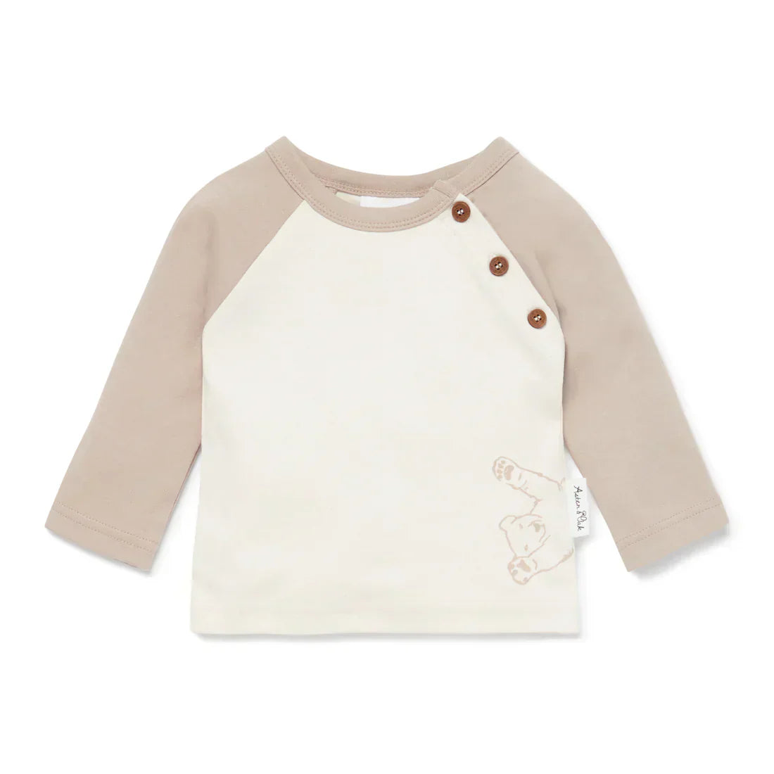 Bear Print Raglan Tee