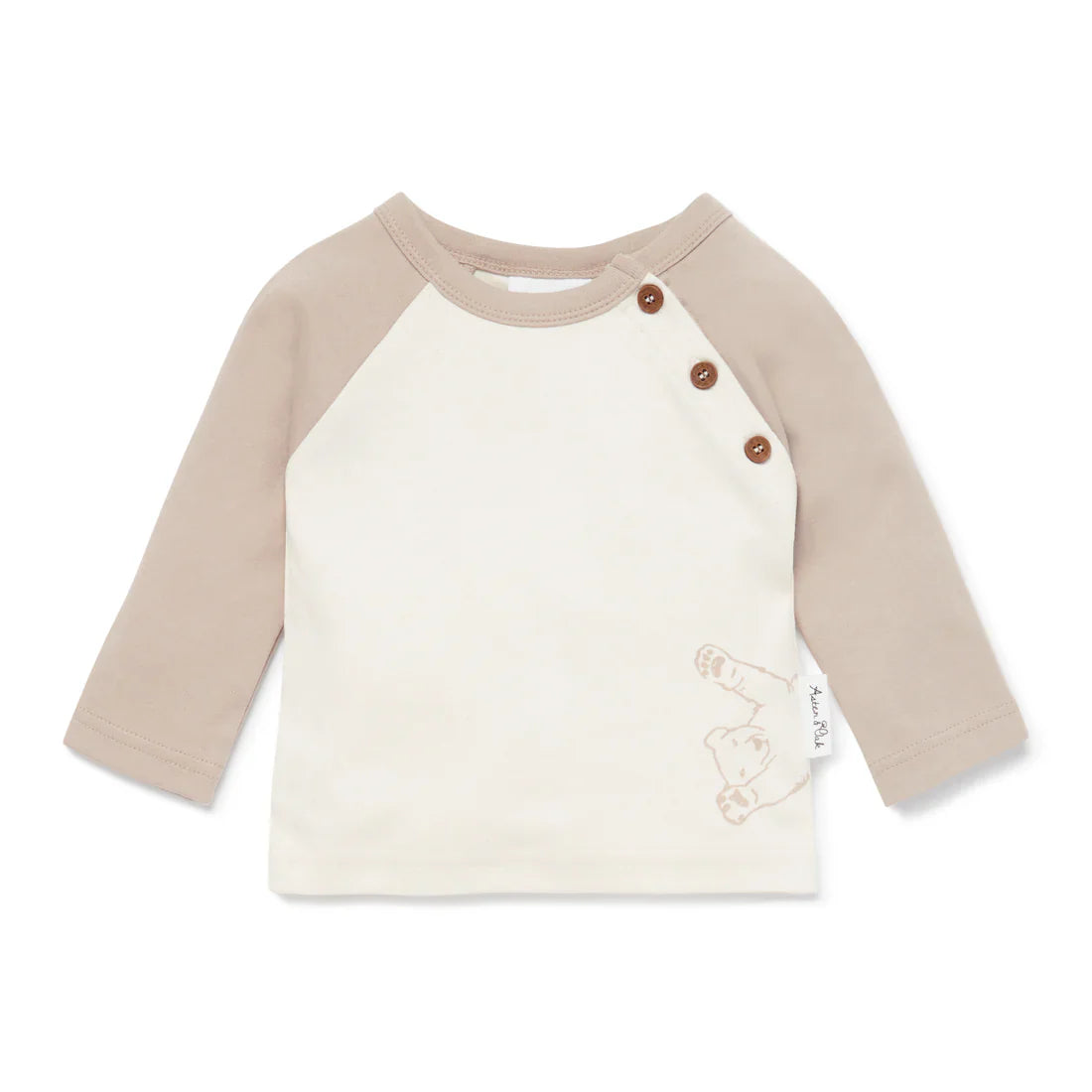 Bear Print Raglan Tee