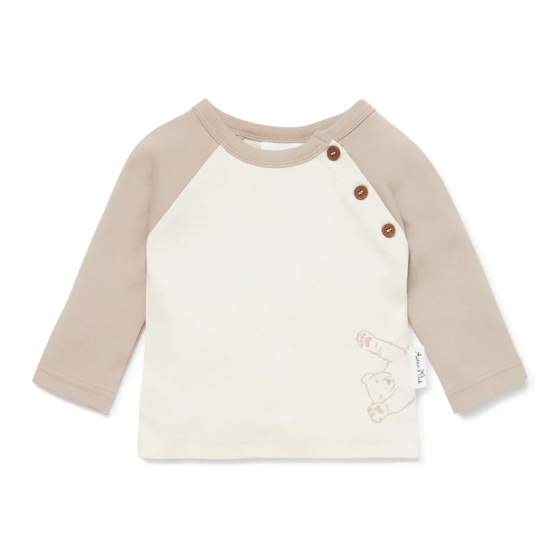 Bear Print Raglan Tee