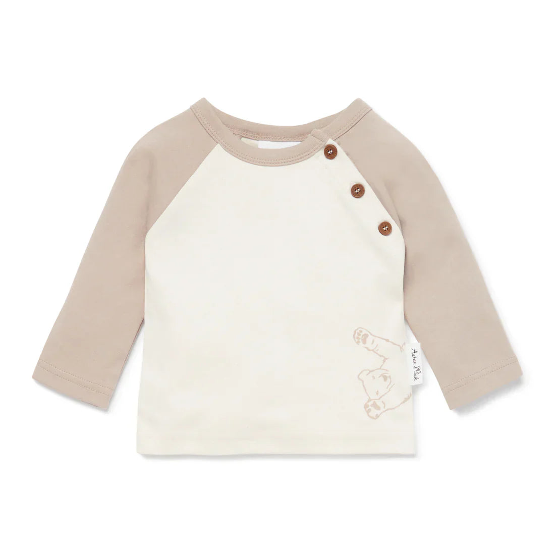Bear Print Raglan Tee