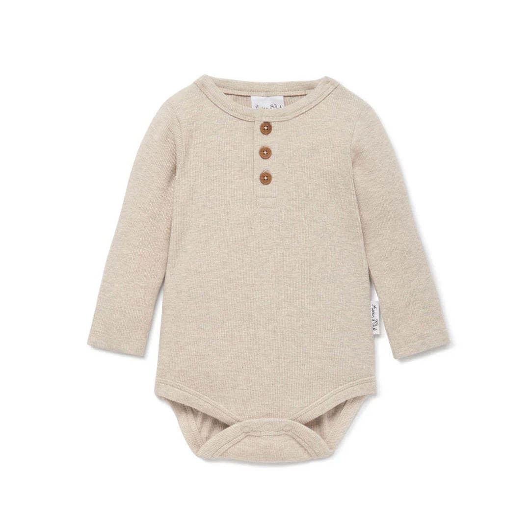 Oatmeal Marle Rib Onesie