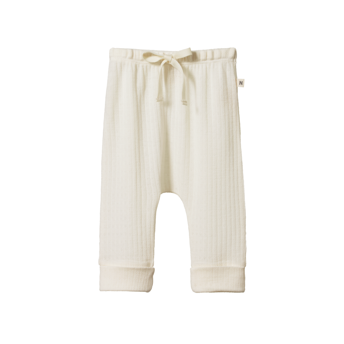merino pointelle drawstring pants