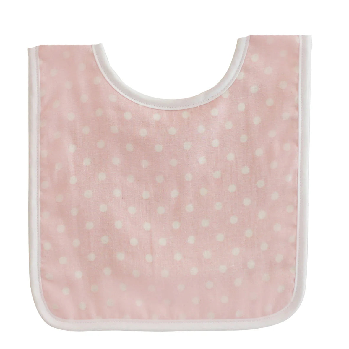 Baby Bib Pale Pink White Spot