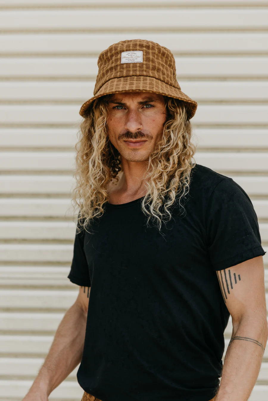 Kors Brown Checked Bucket Hat