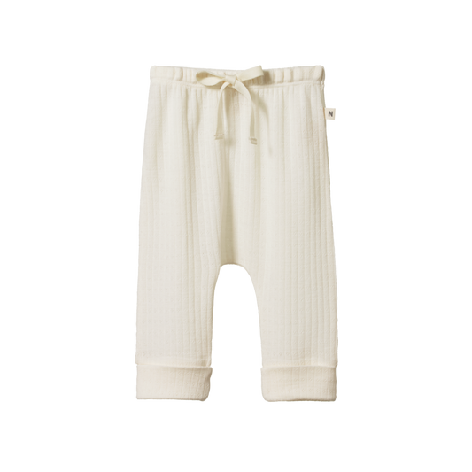 merino pointelle drawstring pants