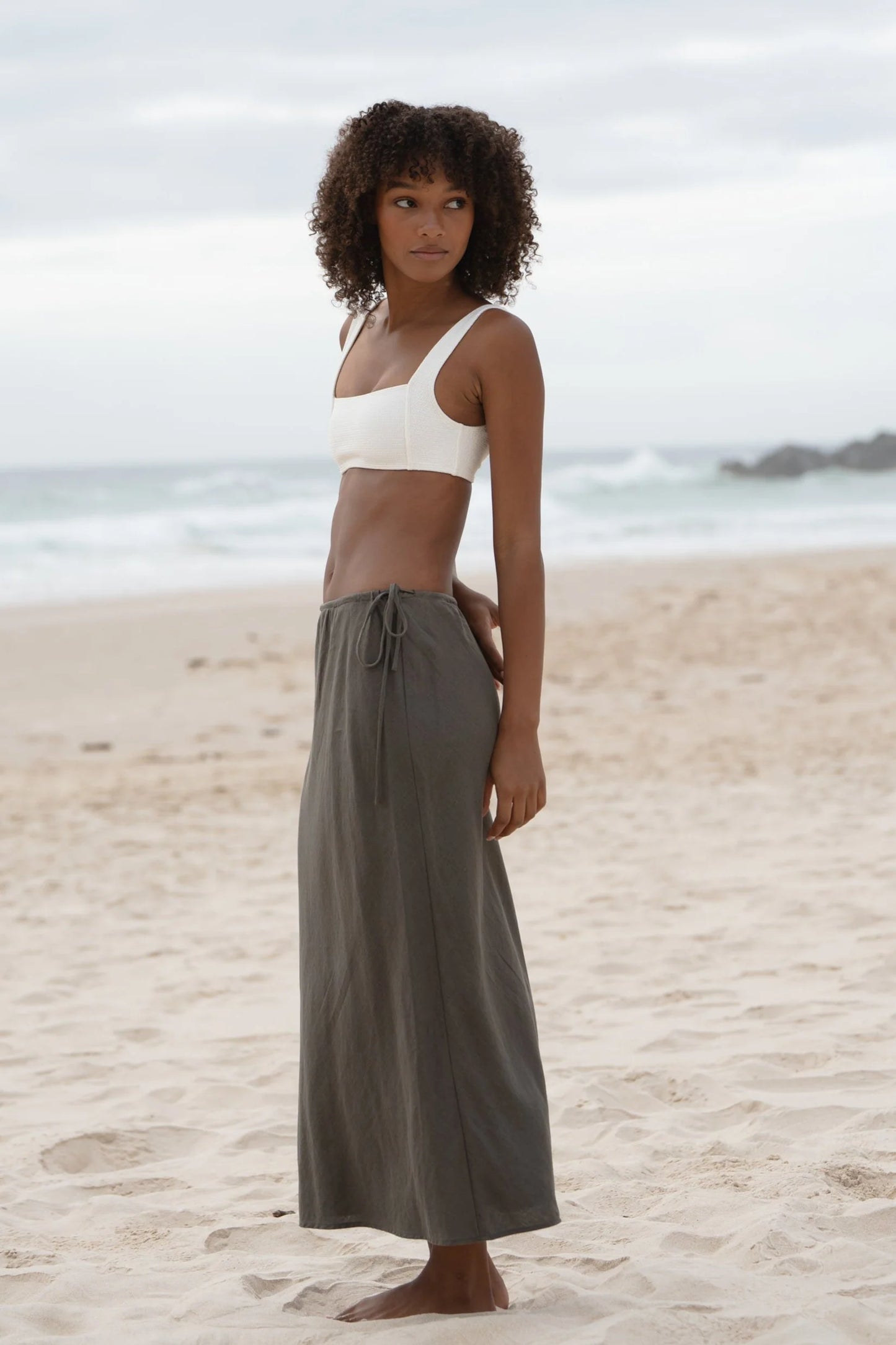 Riley Bias Linen Skirt