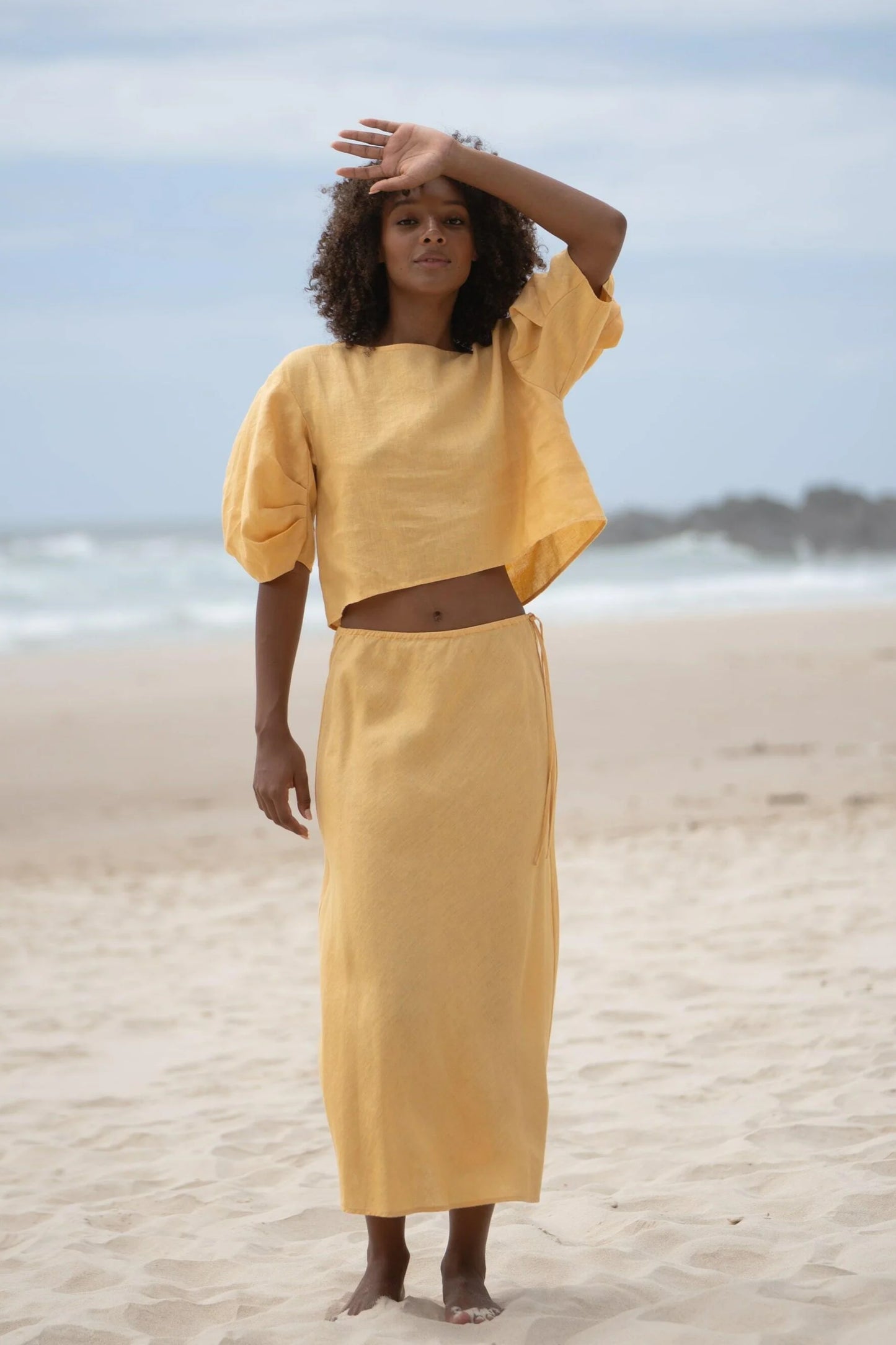 Riley Bias Linen Skirt