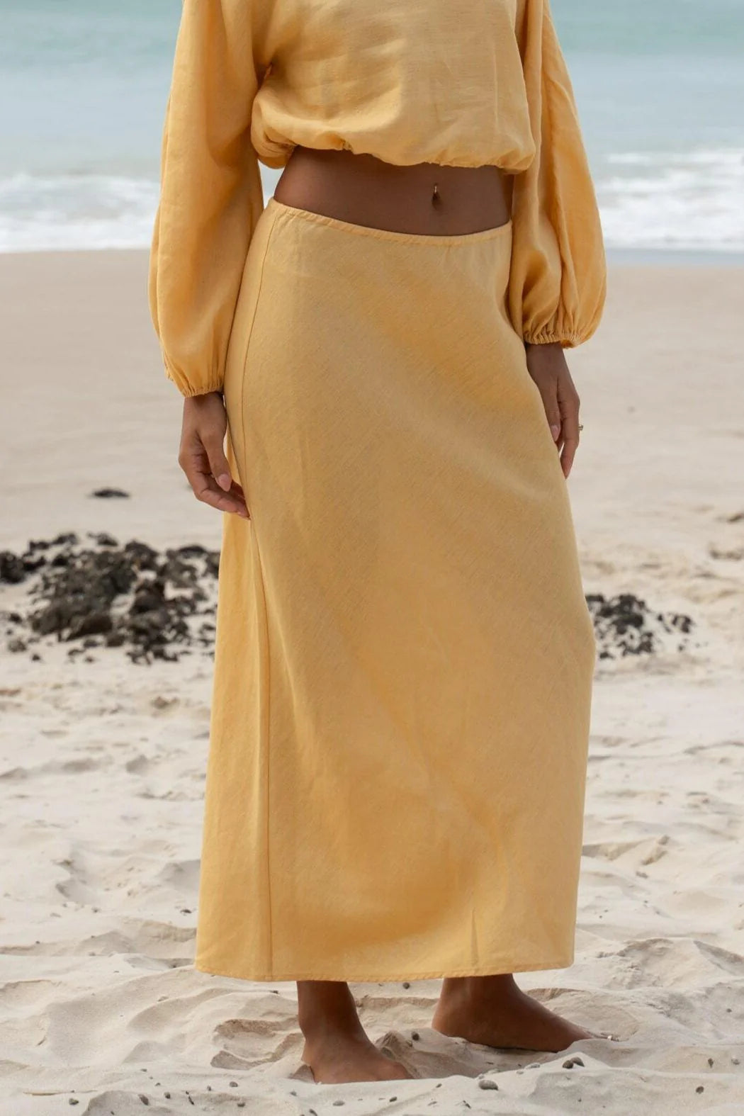 Riley Bias Linen Skirt
