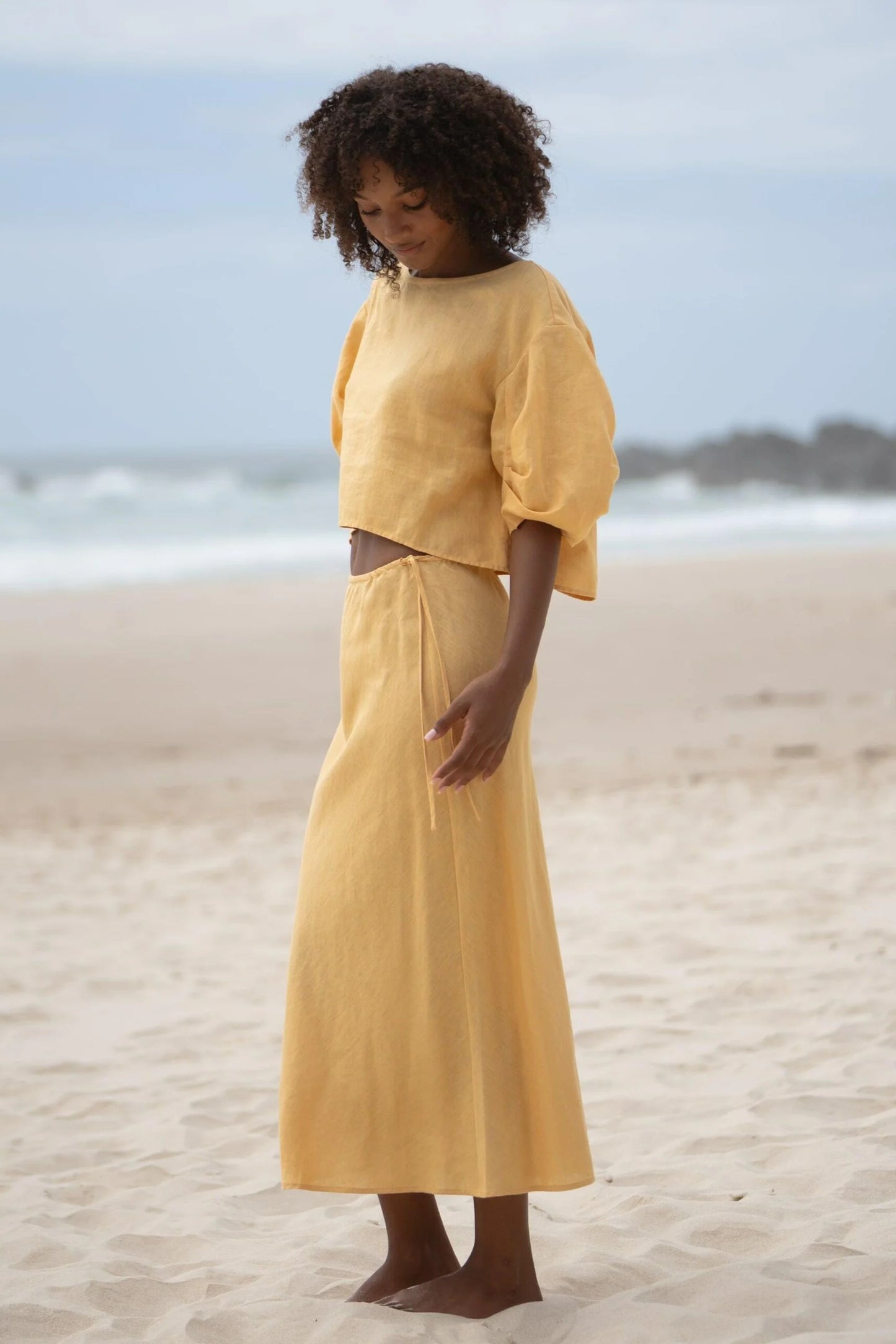 Riley Bias Linen Skirt