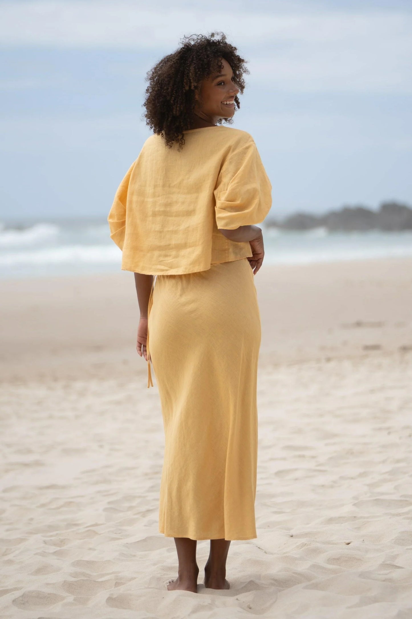 Riley Bias Linen Skirt