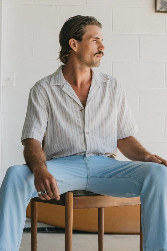Bailey - Textured Stripe Short Sleeve Shirt