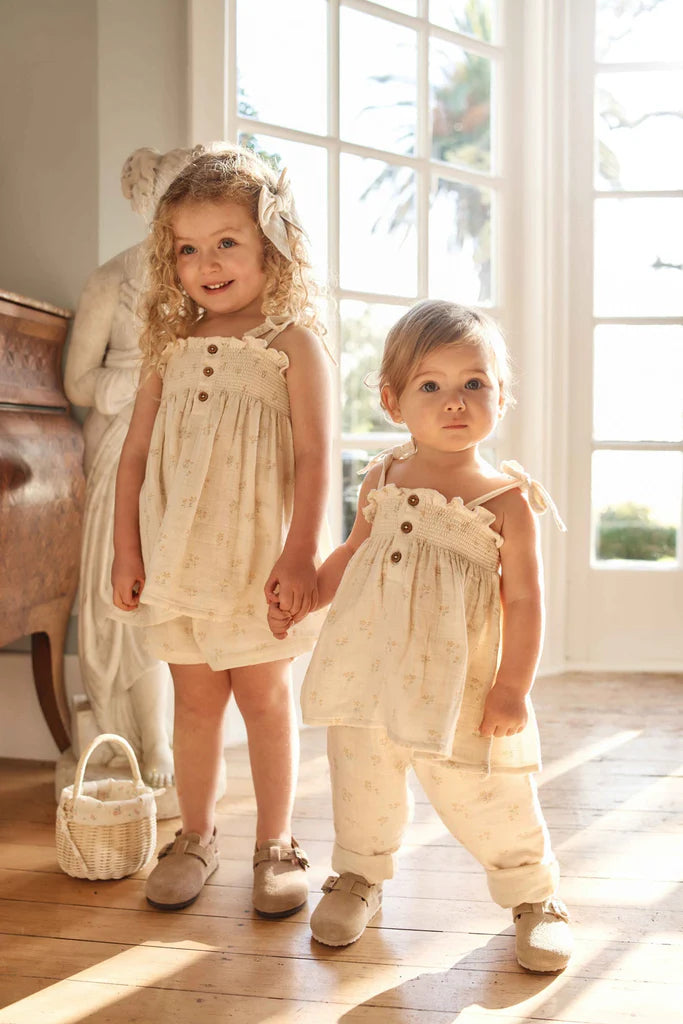 Organic Cotton Muslin Cordelia Pant - Pauline Chamomile- Jamie Kay