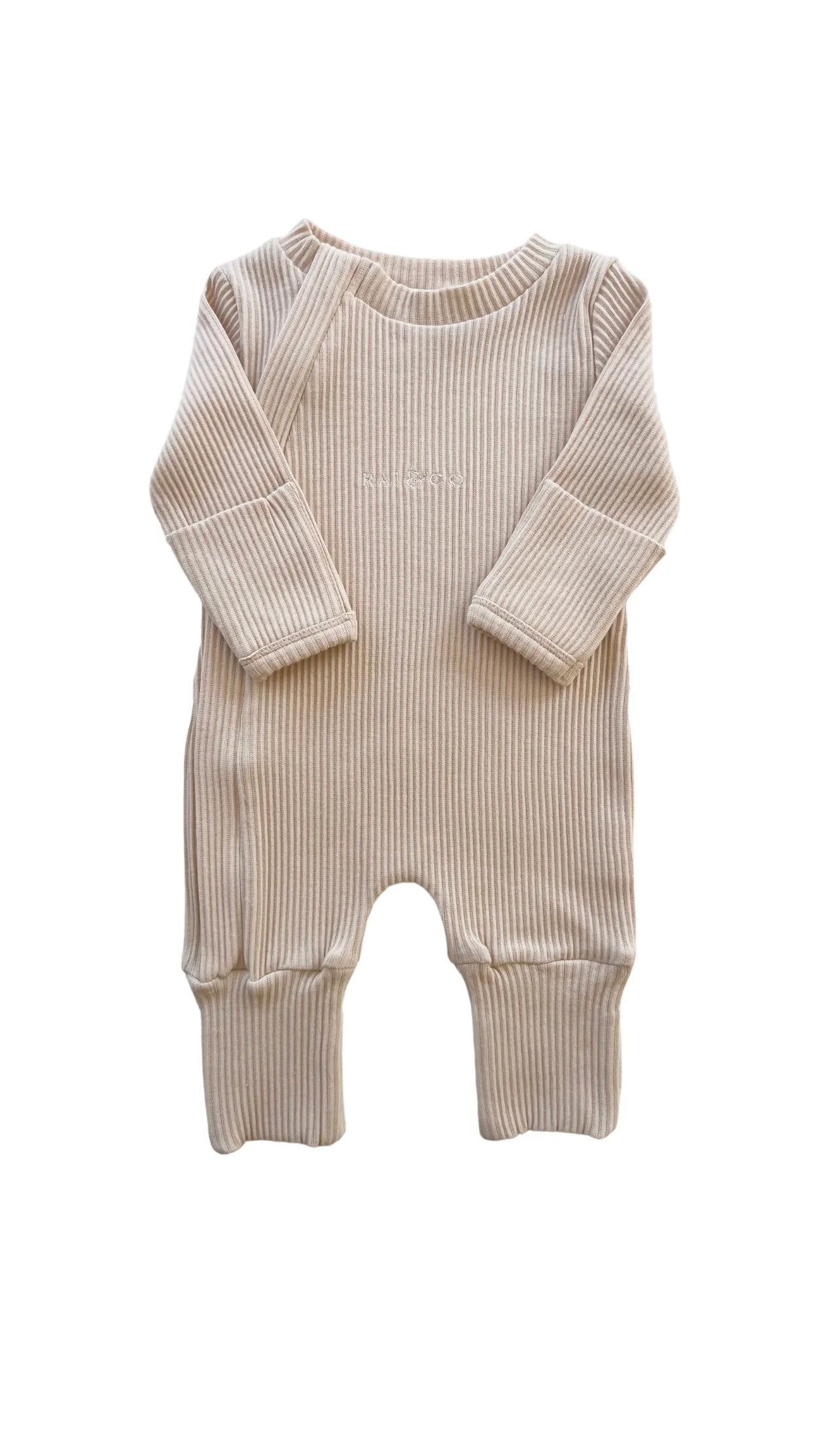 Ribbed Jumpsuit- Beige