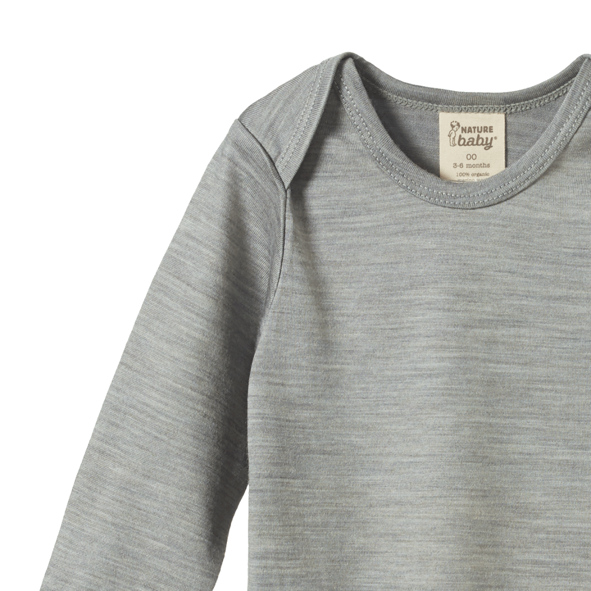 Merino Long Sleeve Bodysuit- Grey Marl