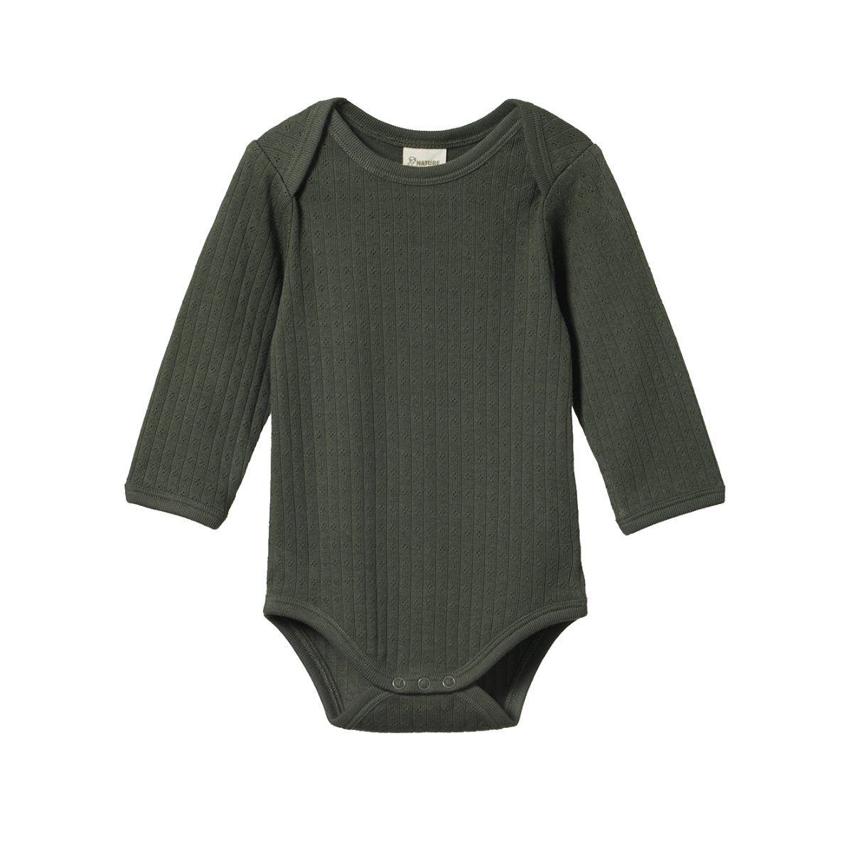 Pointelle Long Sleeve Bodysuit- Thyme