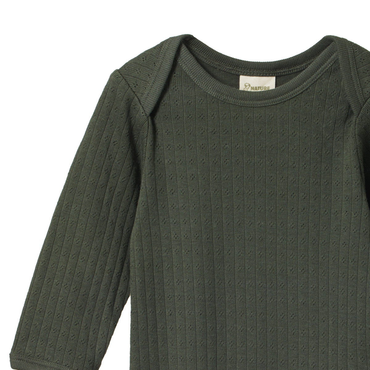 Pointelle Long Sleeve Bodysuit- Thyme