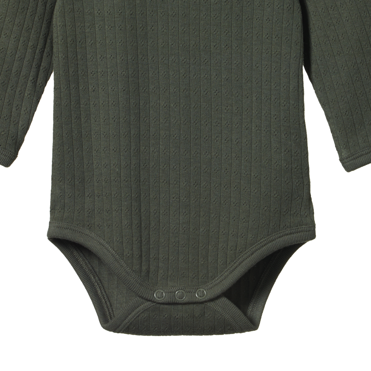 Pointelle Long Sleeve Bodysuit- Thyme