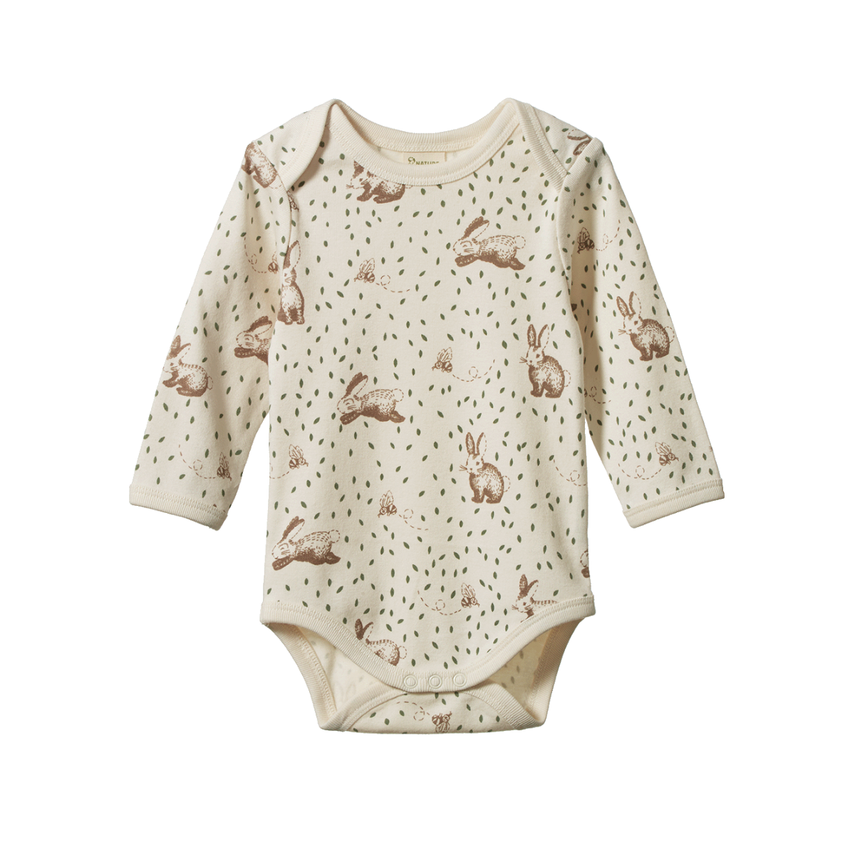 Cotton Long Sleeve Bodysuit- Rabbitty