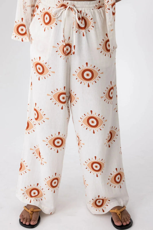Evil Eye Linen/Rayon Pants