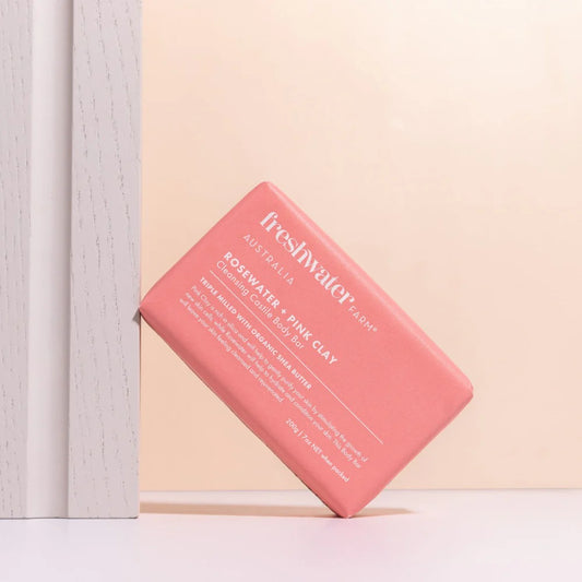 Body Bar -  Cleansing Rosewater + Pink Clay 200g