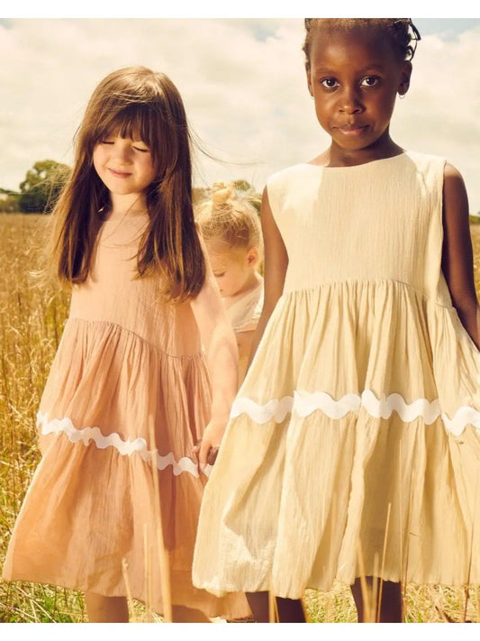 Cotton Girls Rick-Rack Dress