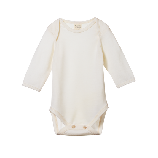 Merino Long Sleeve Bodysuit - Natural